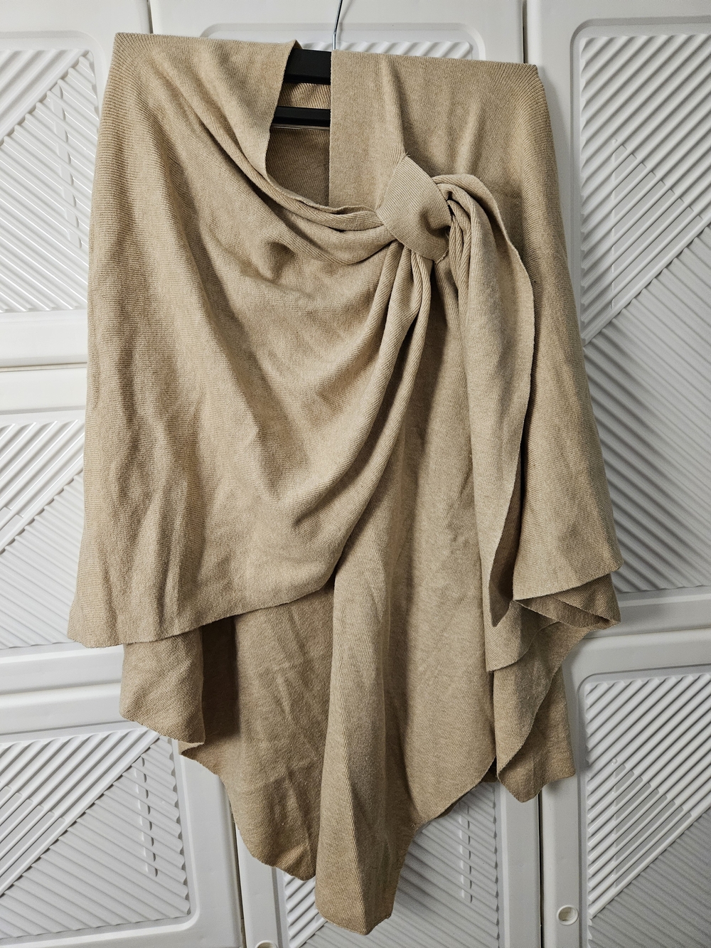 Puli Beige Asymmetrical Draped Wrap